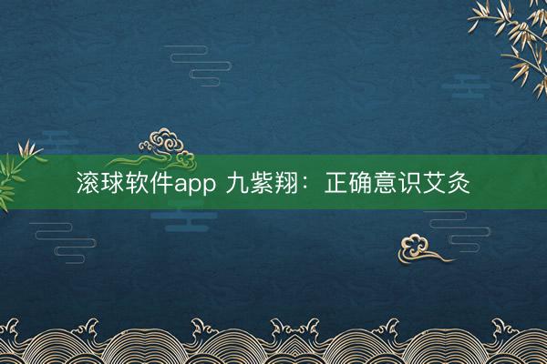 滚球软件app 九紫翔：正确意识艾灸