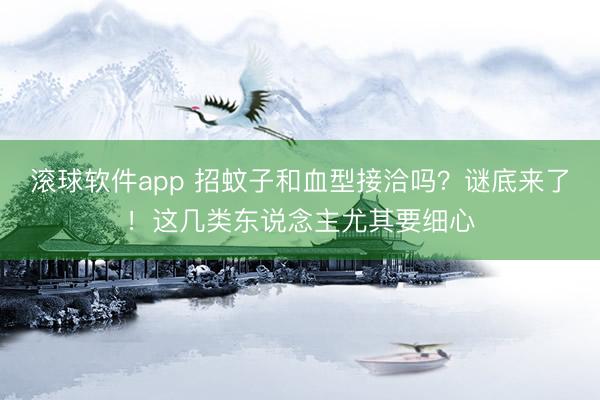 滚球软件app 招蚊子和血型接洽吗？谜底来了！这几类东说念主尤其要细心