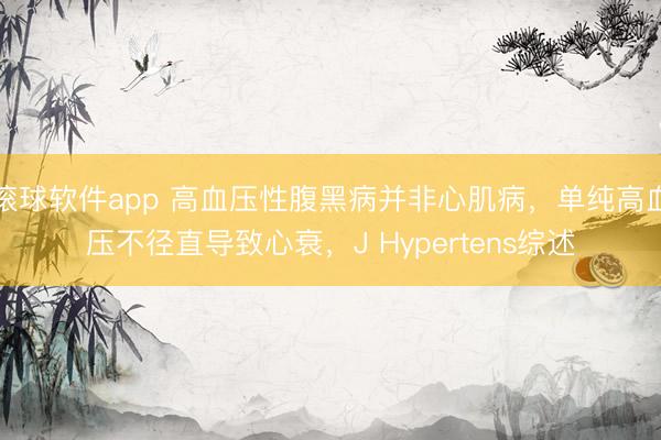 滚球软件app 高血压性腹黑病并非心肌病，单纯高血压不径直导致心衰，J Hypertens综述