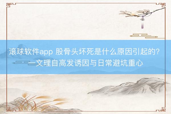 滚球软件app 股骨头坏死是什么原因引起的? 一文理自高发诱因与日常避坑重心