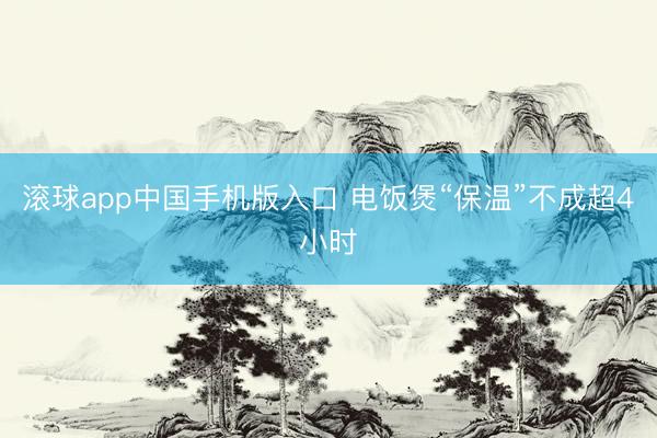 滚球app中国手机版入口 电饭煲“保温”不成超4小时