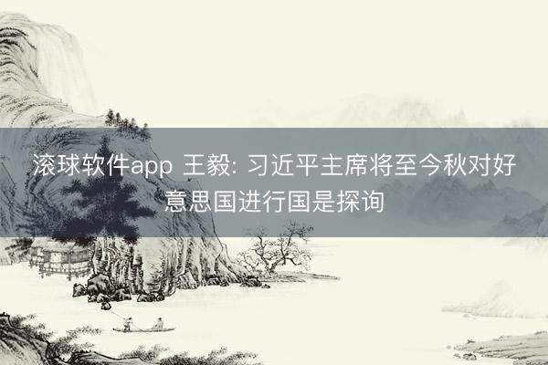 滚球软件app 王毅: 习近平主席将至今秋对好意思国进行国是探询
