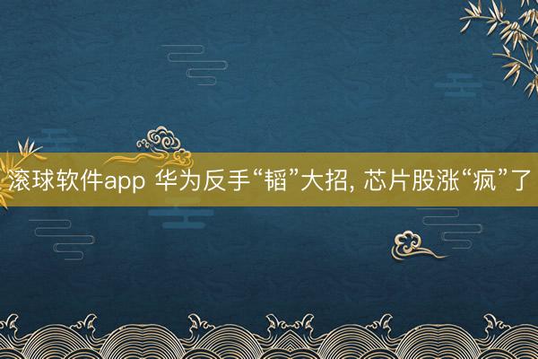 滚球软件app 华为反手“韬”大招, 芯片股涨“疯”了