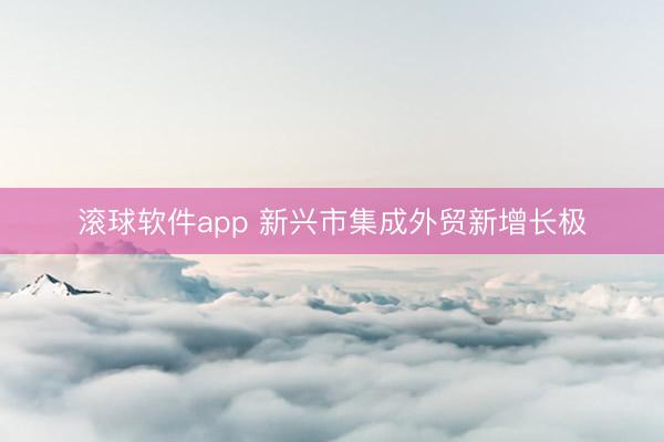滚球软件app 新兴市集成外贸新增长极