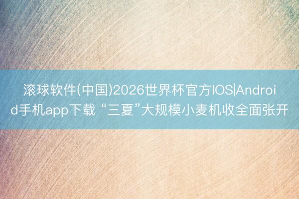 滚球软件(中国)2026世界杯官方IOS|Android手机app下载 “三夏”大规模小麦机收全面张开
