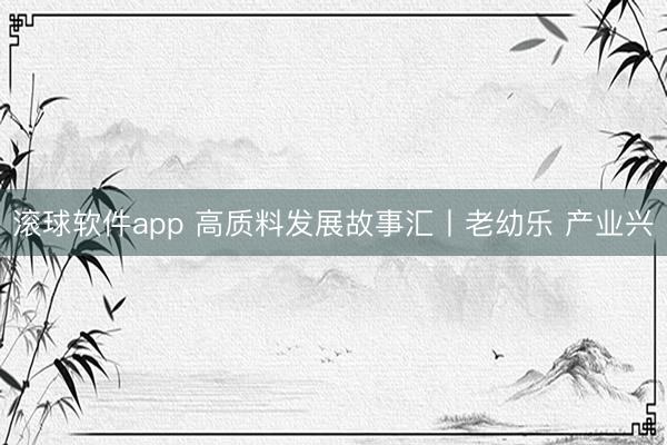 滚球软件app 高质料发展故事汇丨老幼乐 产业兴