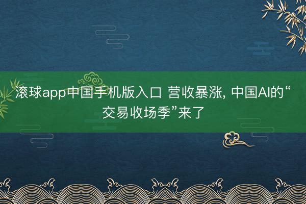 滚球app中国手机版入口 营收暴涨， 中国AI的“交易收场季”来了