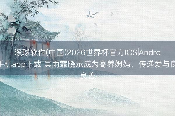 滚球软件(中国)2026世界杯官方IOS|Android手机app下载 吴雨霏晓示成为寄养姆妈，传递爱与良善
