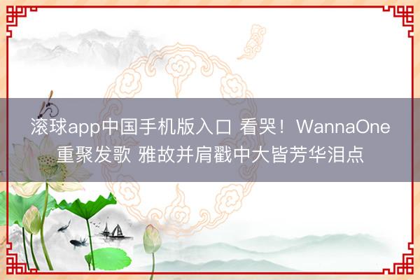 滚球app中国手机版入口 看哭！WannaOne重聚发歌 雅故并肩戳中大皆芳华泪点