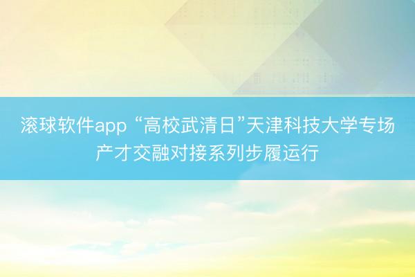滚球软件app “高校武清日”天津科技大学专场产才交融对接系列步履运行