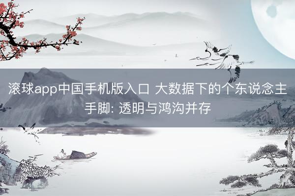 滚球app中国手机版入口 大数据下的个东说念主手脚: 透明与鸿沟并存
